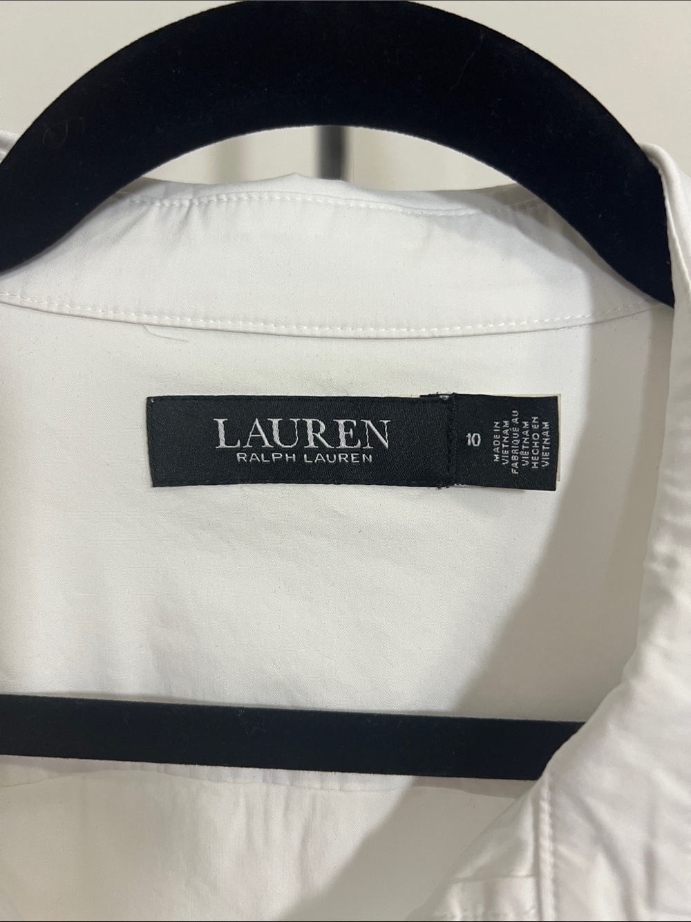 Lauren Ralph Lauren 100% Cotton White Knot-Front Midi Shirt Dress size 10 - Picture 3 of 6